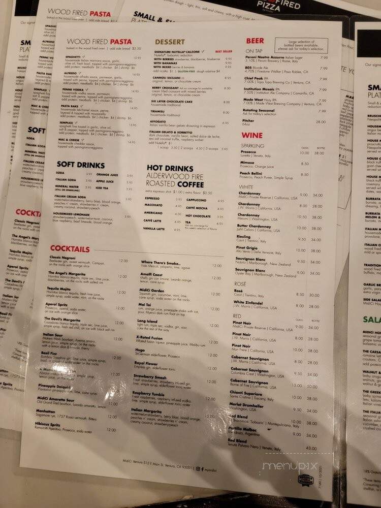 MidiCi Wood Fired Pizza - Ventura, CA menu_pic