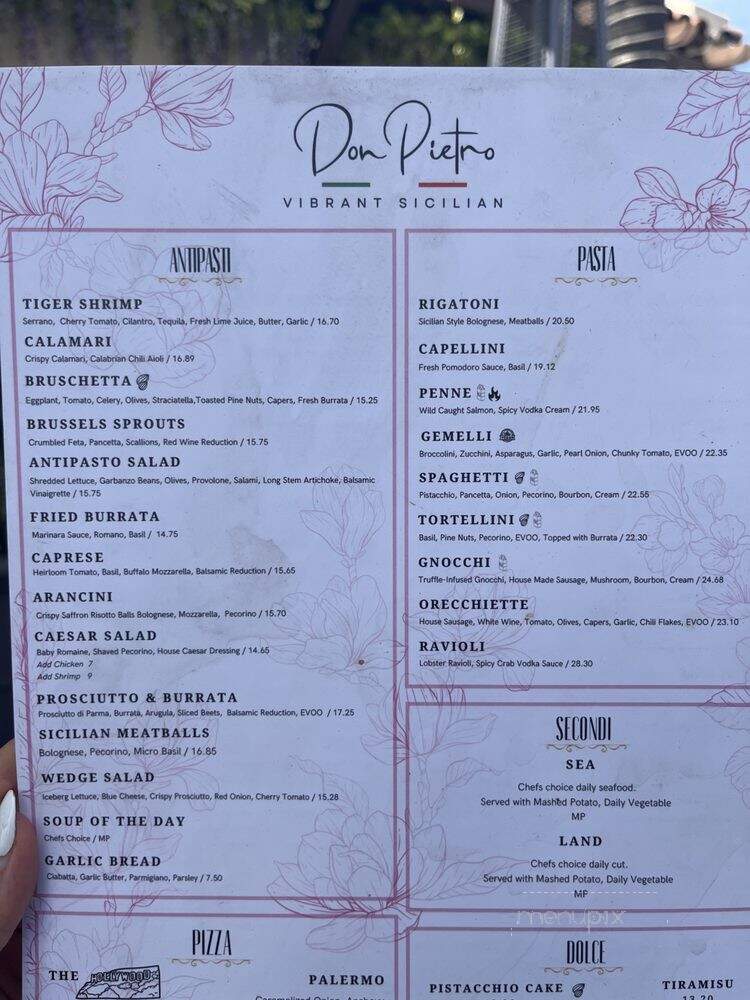 Trattoria Don Pietro - San Diego, CA menu_pic