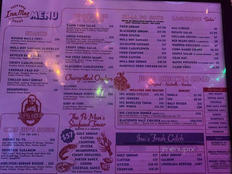 Ina Mae Tavern - Chicago, IL menu_pic