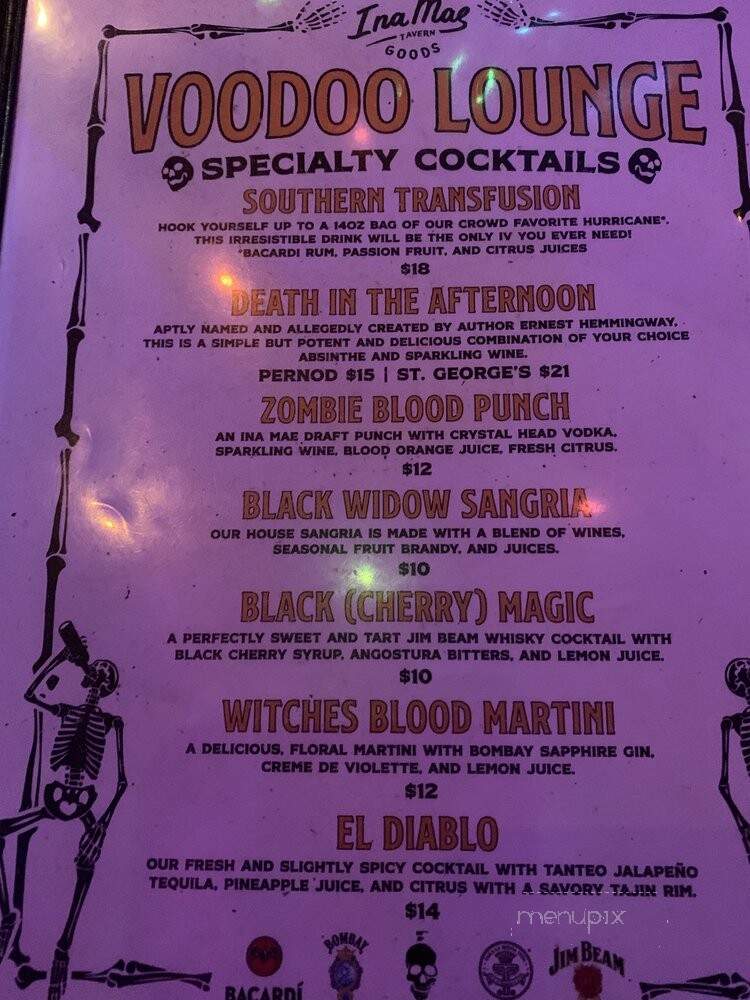 Ina Mae Tavern - Chicago, IL menu_pic