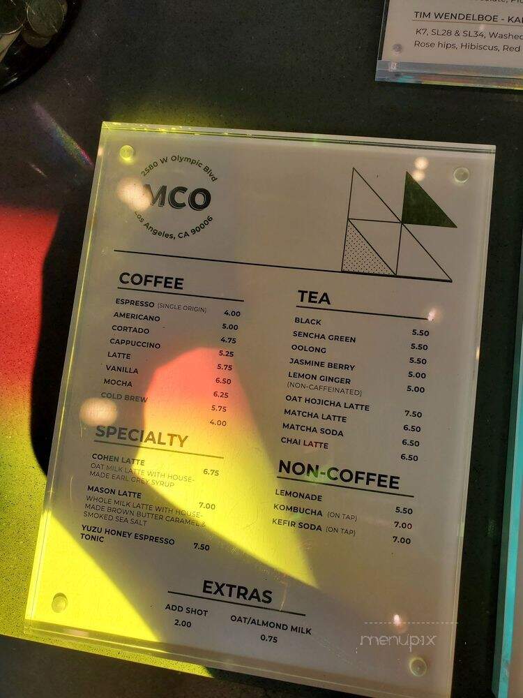 Coffee MCO - Los Angeles, CA menu_pic