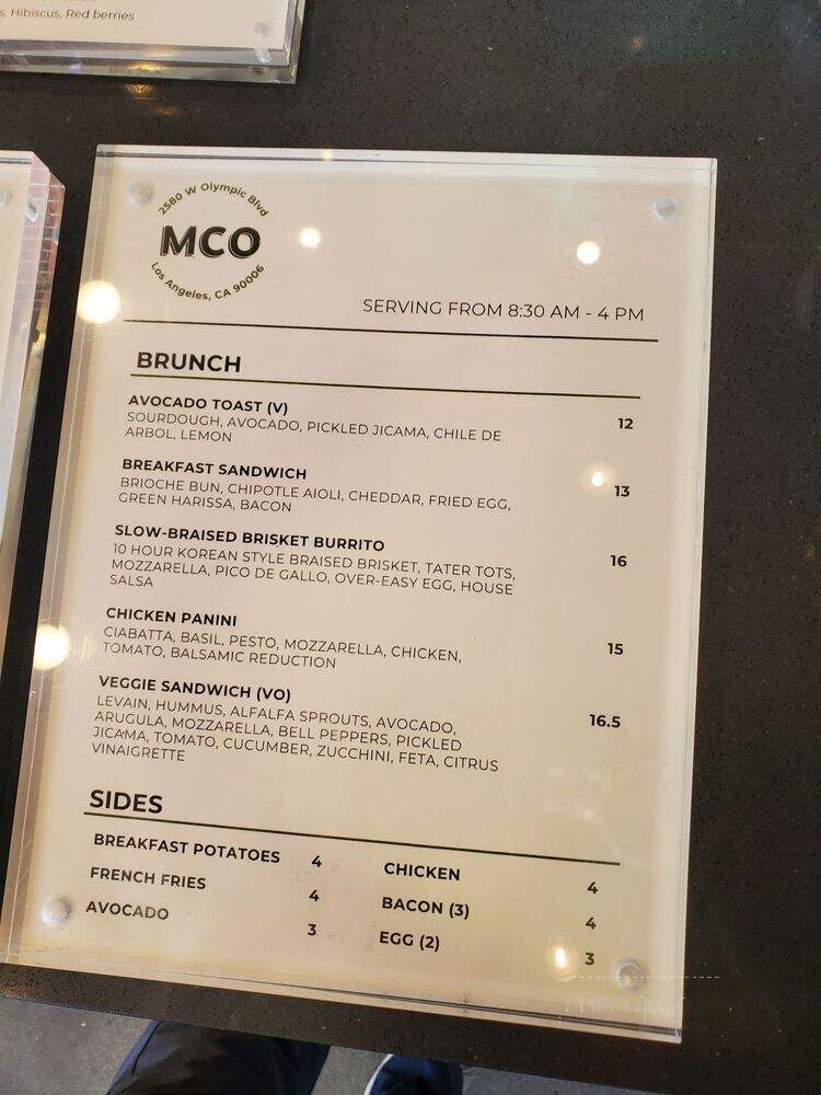 Coffee MCO - Los Angeles, CA menu_pic