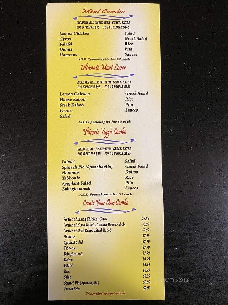 California Pita - Los Angeles, CA menu_pic