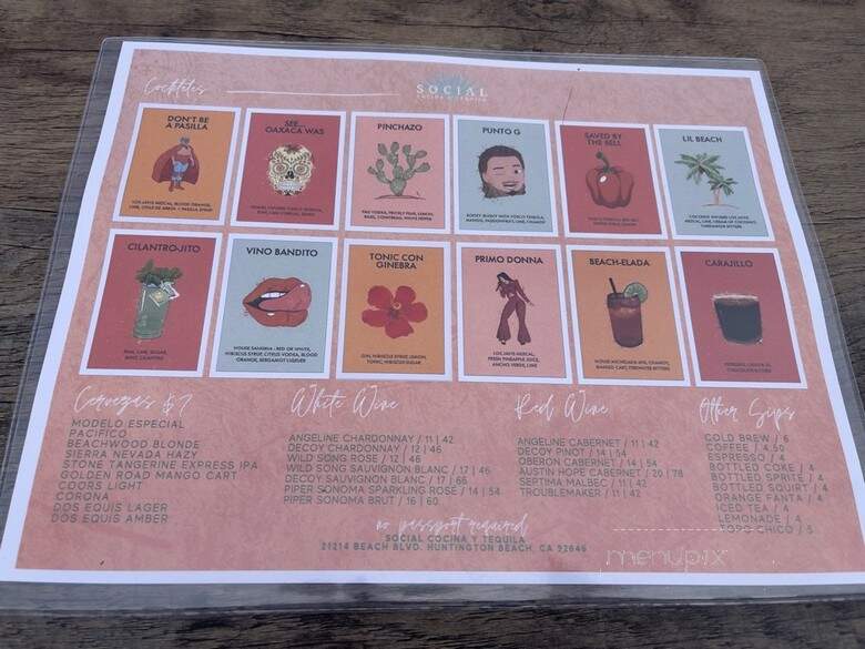 Social Huntington Beach - Huntington Beach, CA menu_pic