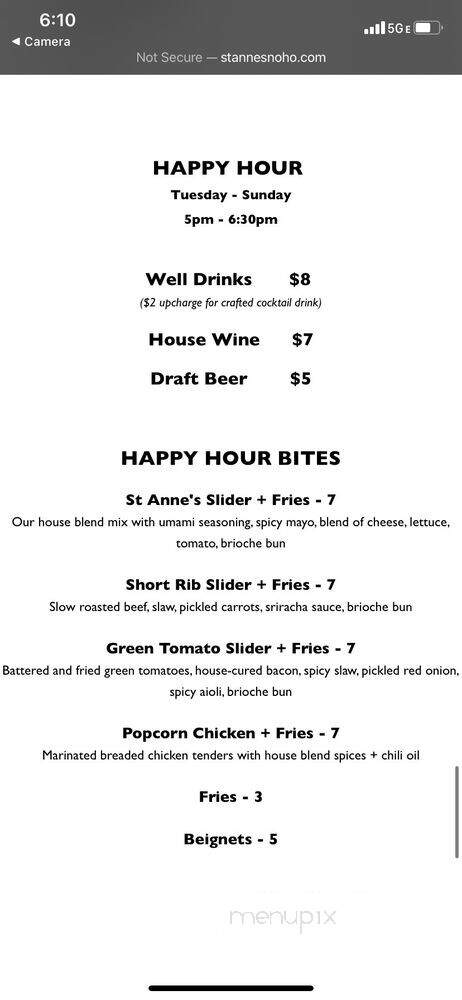 St. Anne's - Los Angeles, CA menu_pic
