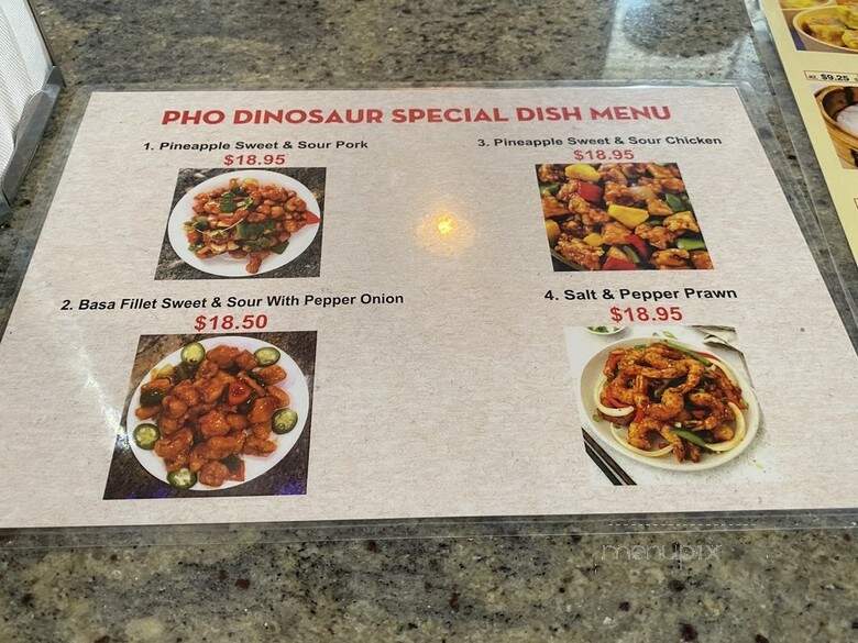 Pho Dinosaur - Drumheller, AB menu_pic