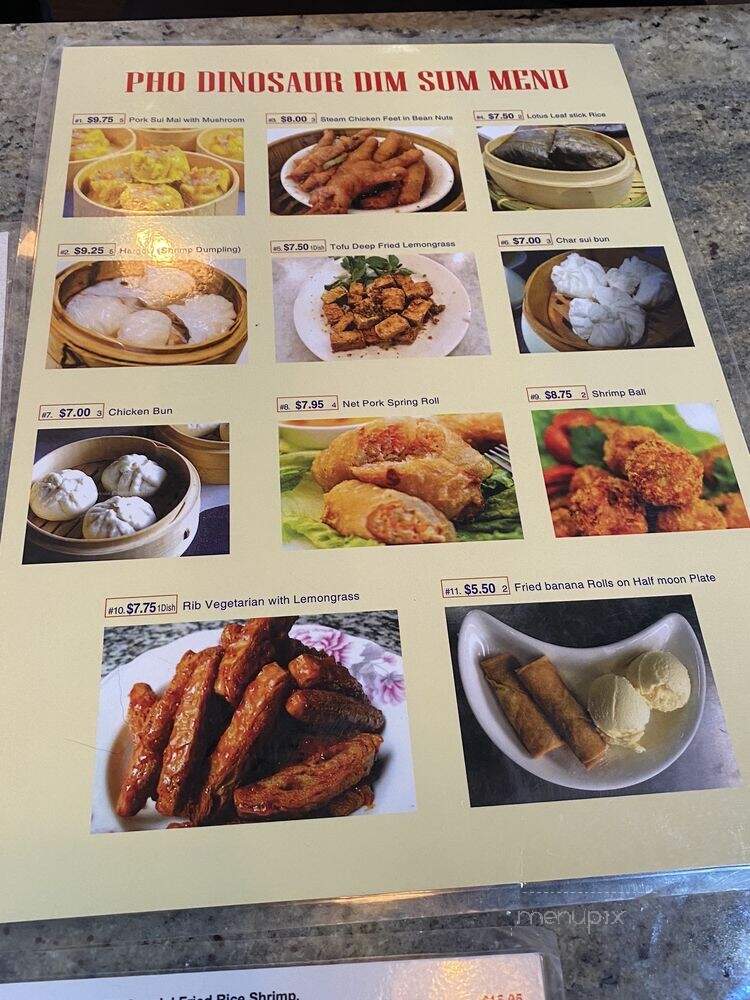 Pho Dinosaur - Drumheller, AB menu_pic