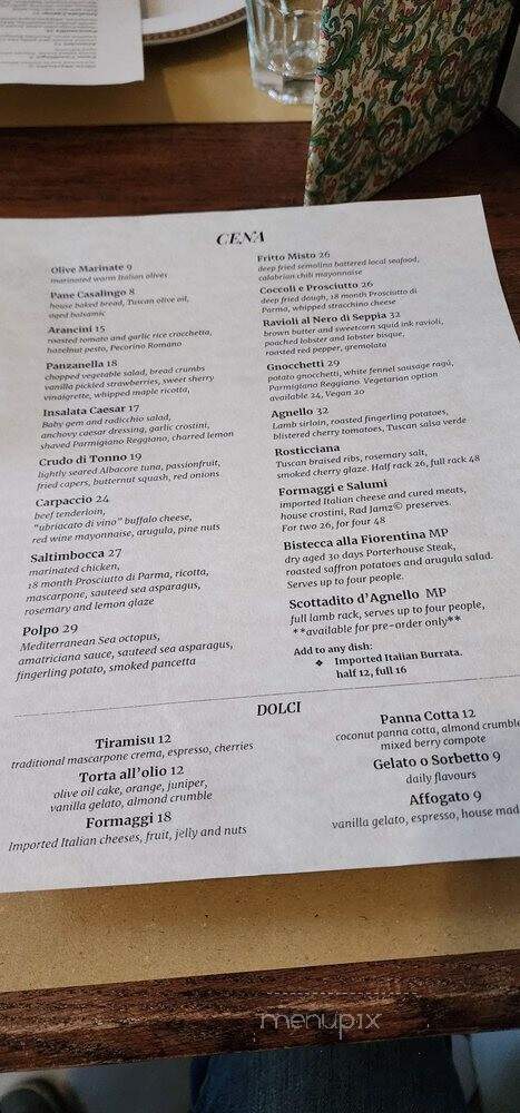 Fiorino - Vancouver, BC menu_pic