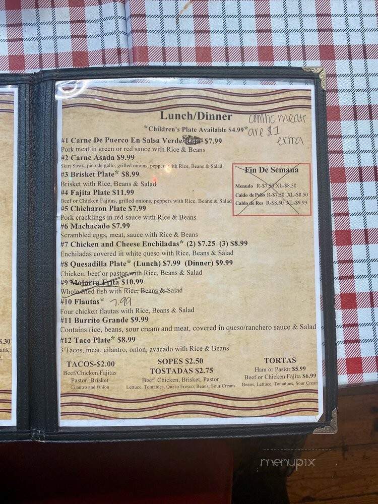 Reataurante Acapulco - Palestine, TX menu_pic
