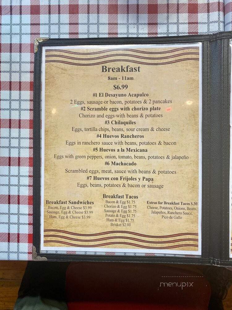 Reataurante Acapulco - Palestine, TX menu_pic