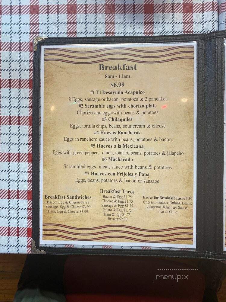 Reataurante Acapulco - Palestine, TX menu_pic