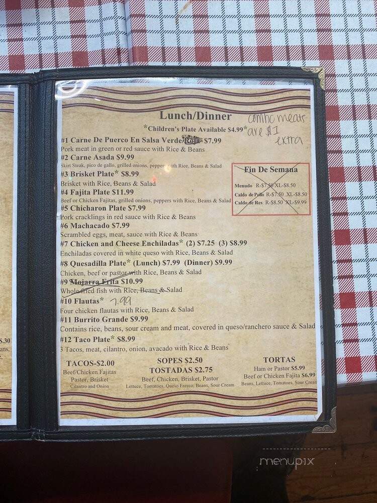 Reataurante Acapulco - Palestine, TX menu_pic