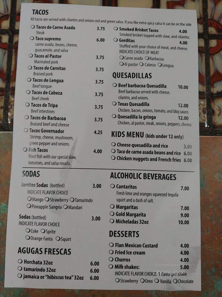 Juan's Taqueria - Hampton, VA menu_pic