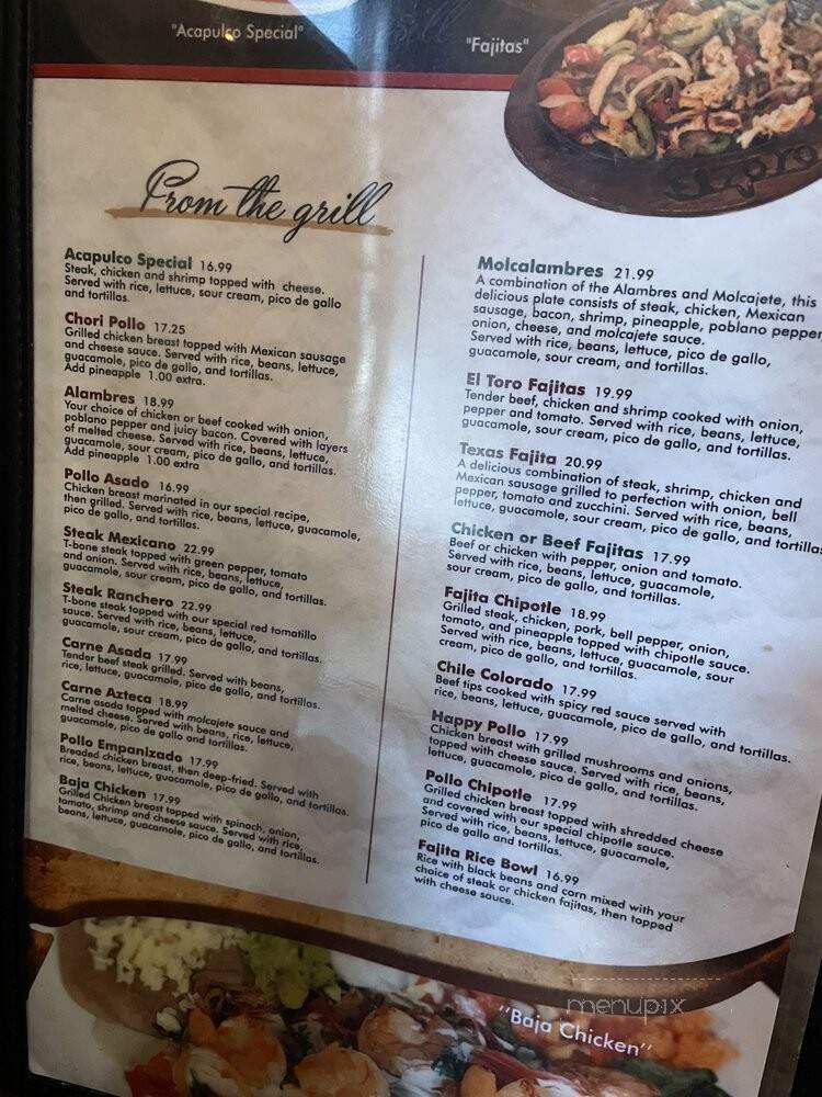 El Toro - Indianapolis, IN menu_pic