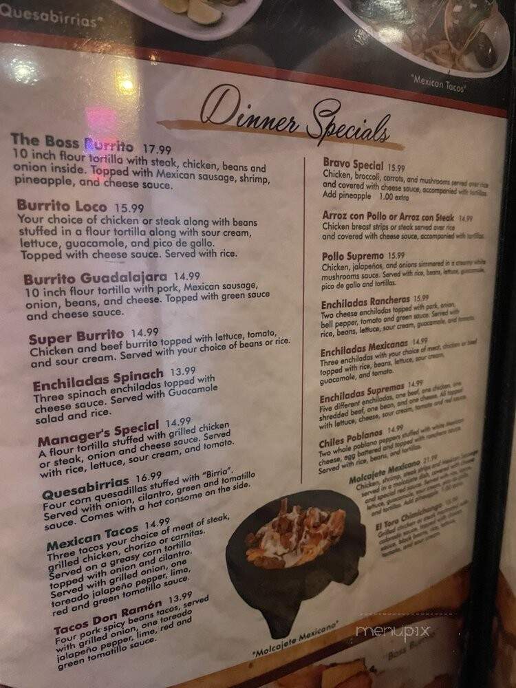 El Toro - Indianapolis, IN menu_pic