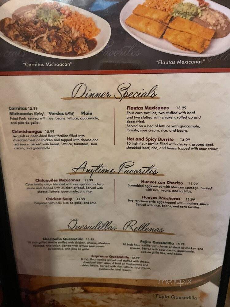 El Toro - Indianapolis, IN menu_pic