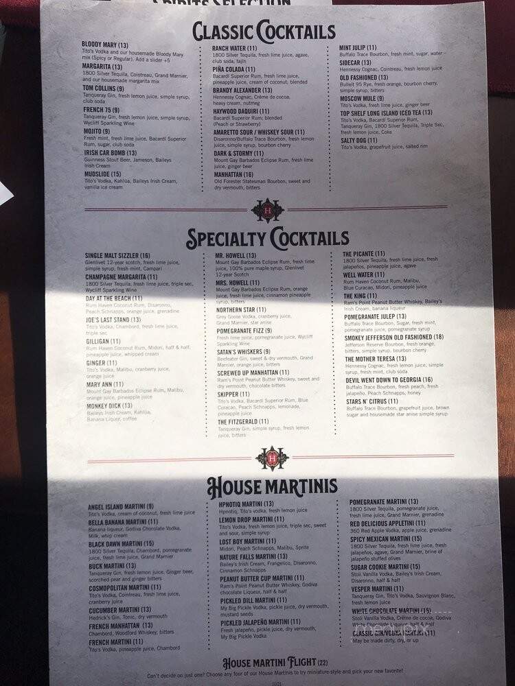Haywood House - Jefferson, TX menu_pic