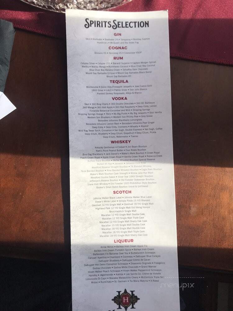 Haywood House - Jefferson, TX menu_pic