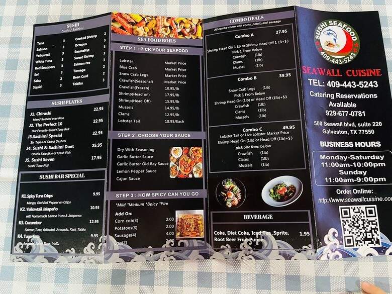 Seawall Cuisine - Galveston, TX menu_pic