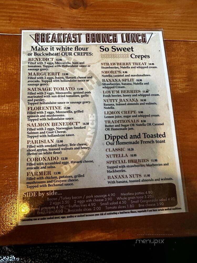 La Crepe De France - Melbourne, FL menu_pic