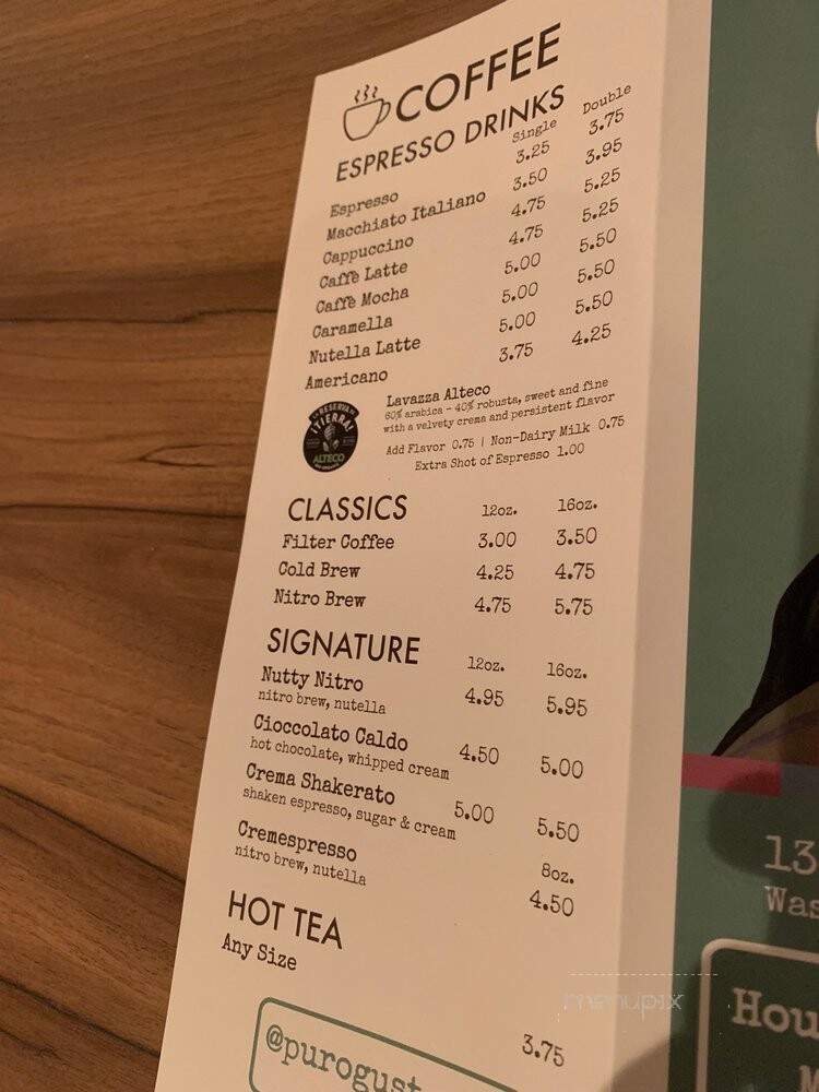 Puro Gusto Cafe - Washington, DC menu_pic