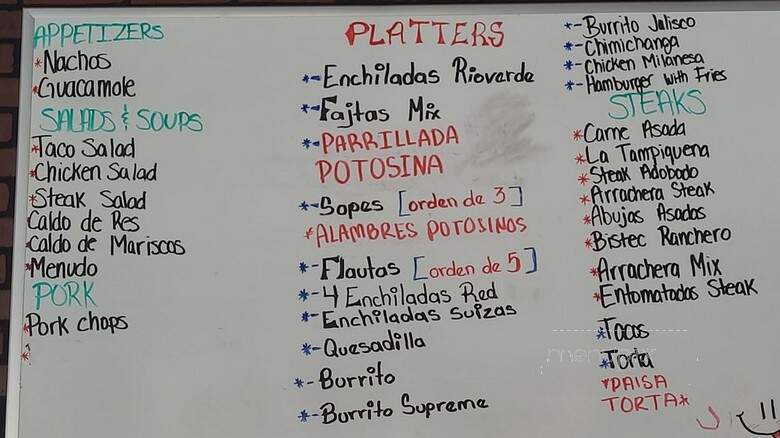 Los Potosinos - Lake Wales, FL menu_pic