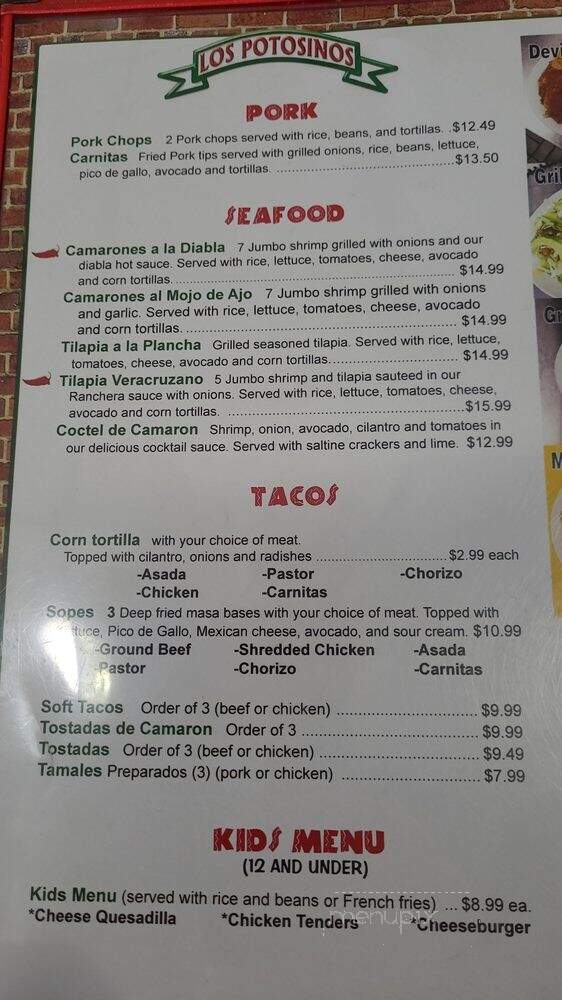 Los Potosinos - Lake Wales, FL menu_pic
