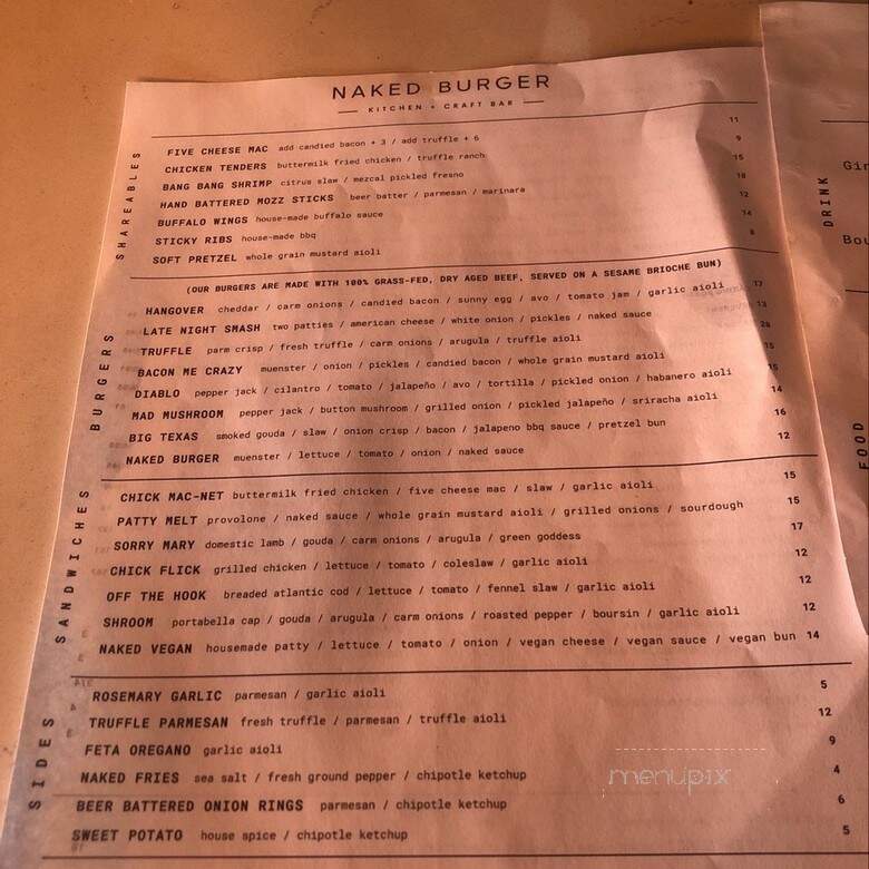Naked Burger - Rochester, MI menu_pic