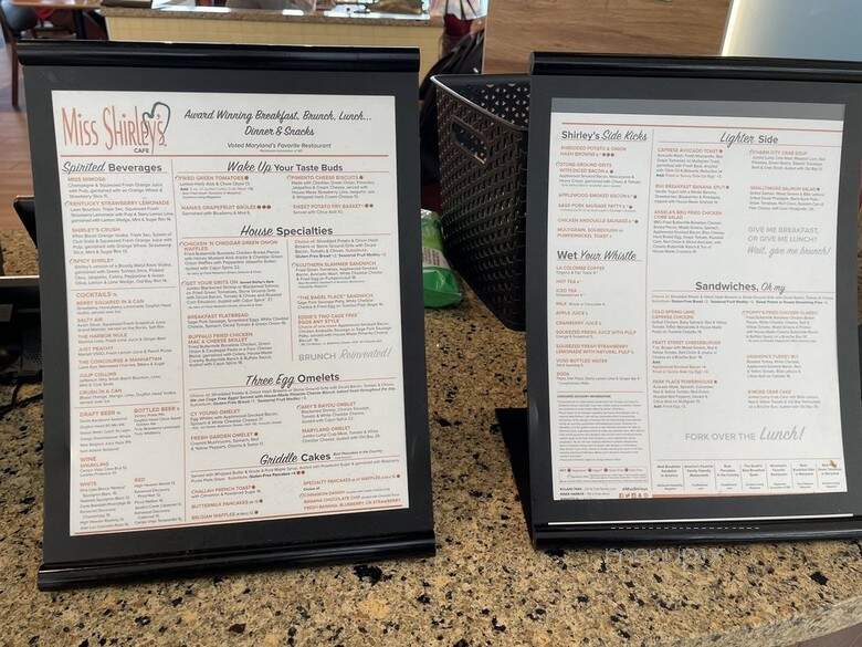 Miss Shirley's Cafe - Baltimore, MD menu_pic