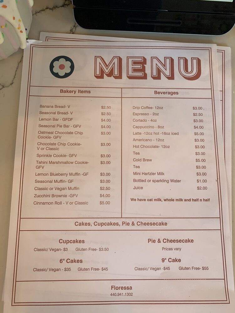 Floressa - Cleveland, OH menu_pic