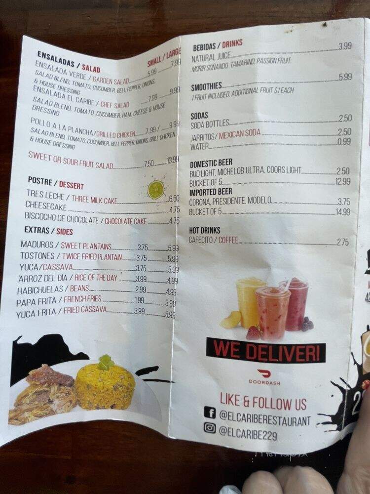 El Caribe - Albany, GA menu_pic