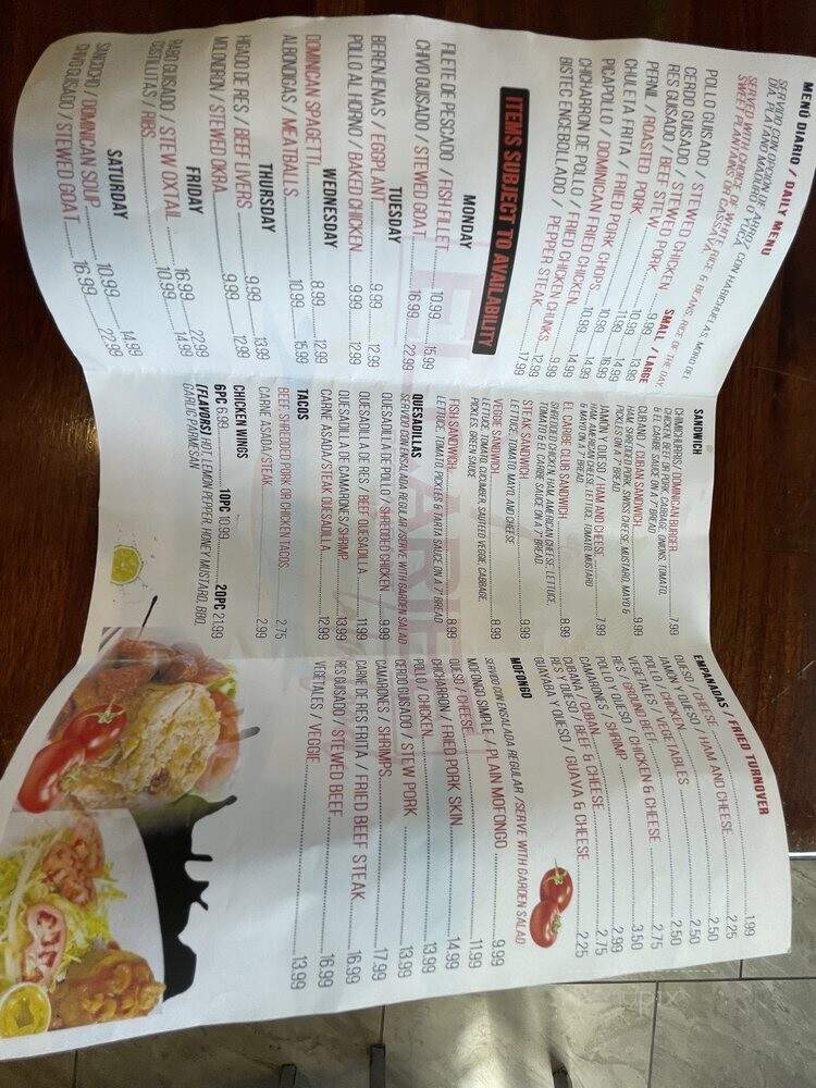 El Caribe - Albany, GA menu_pic
