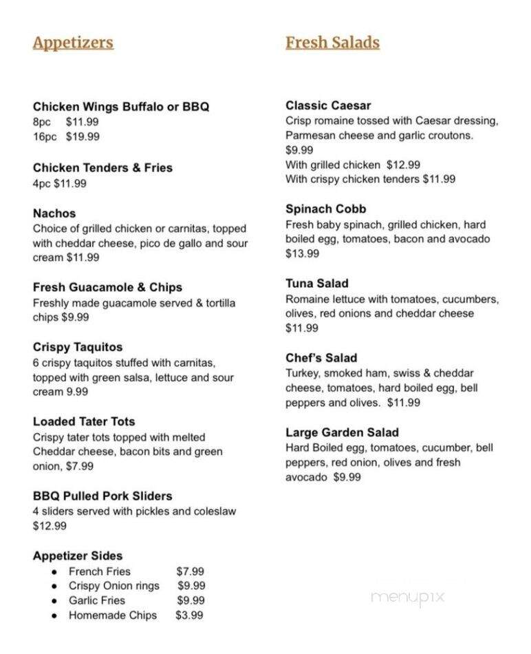 Mission Hills Bar & Grill - Hayward, CA menu_pic