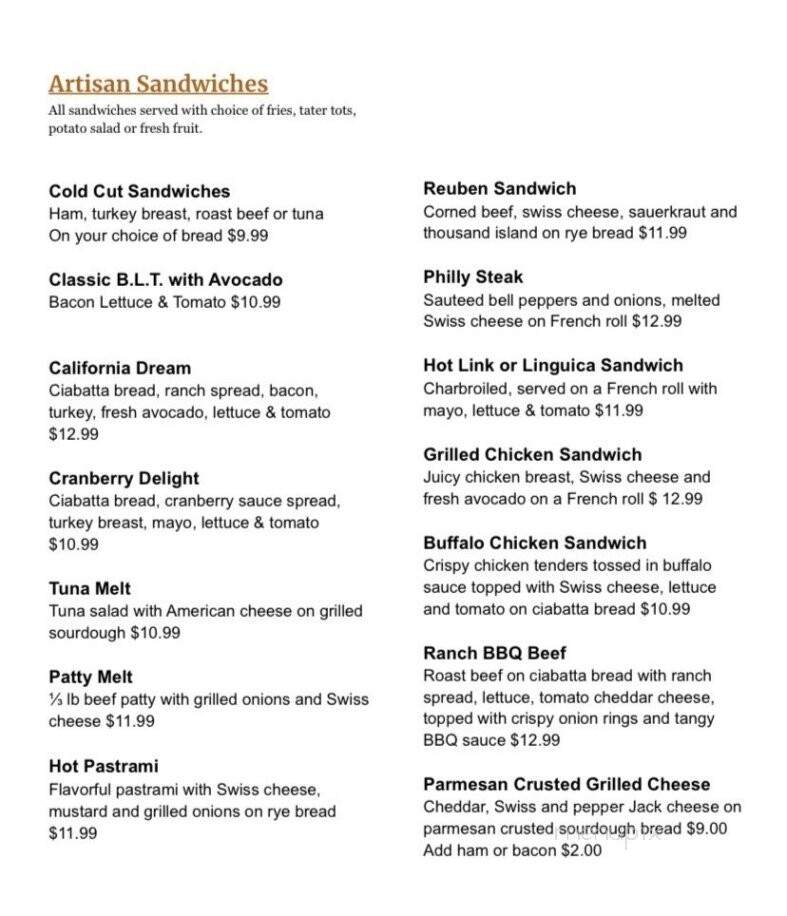 Mission Hills Bar & Grill - Hayward, CA menu_pic