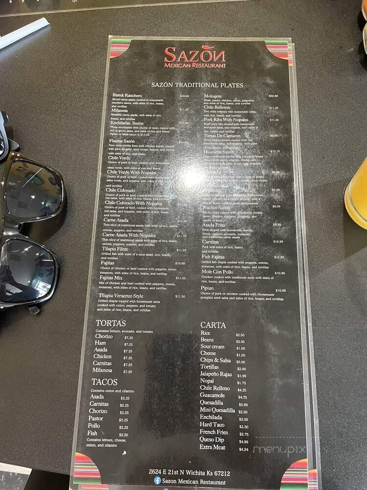 Sazon Mexican Food - Wichita, KS menu_pic