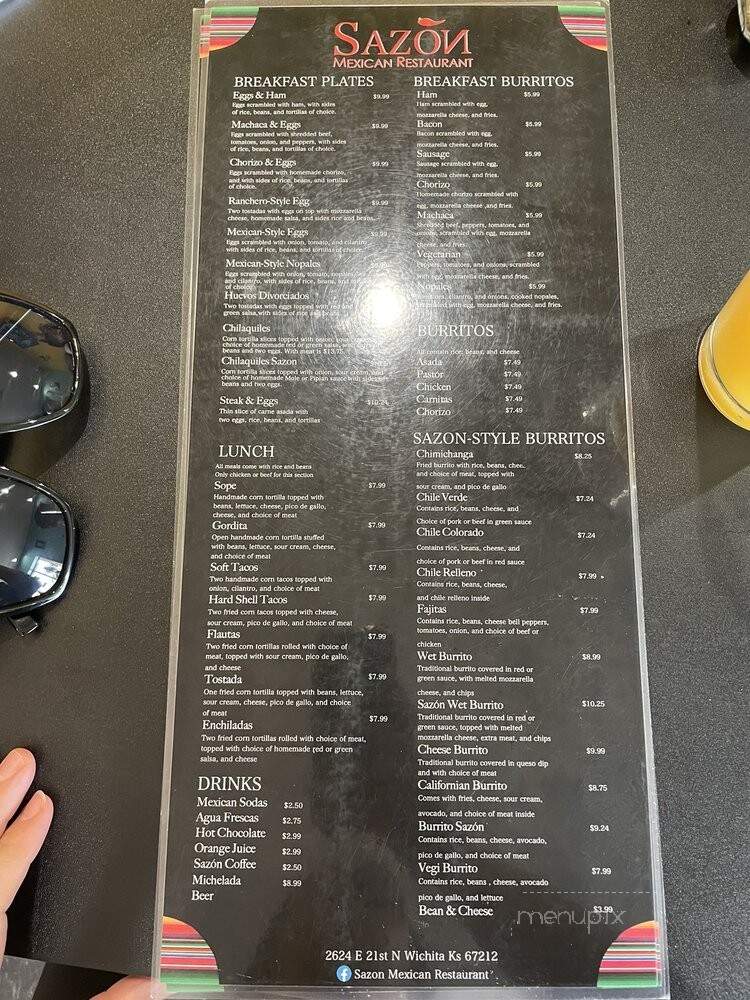 Sazon Mexican Food - Wichita, KS menu_pic