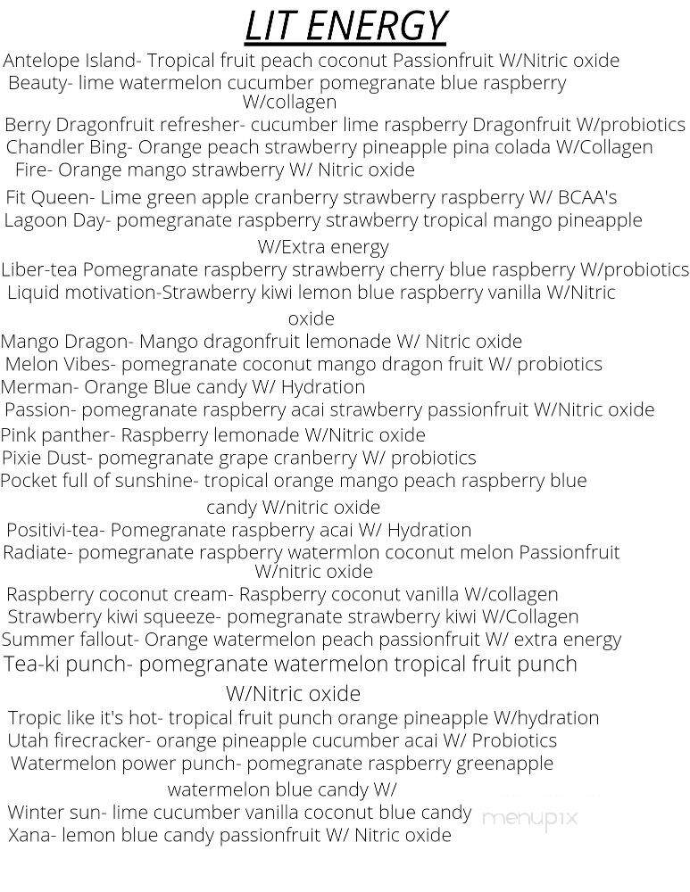 Radiate Nutrition - Clearfield, UT menu_pic
