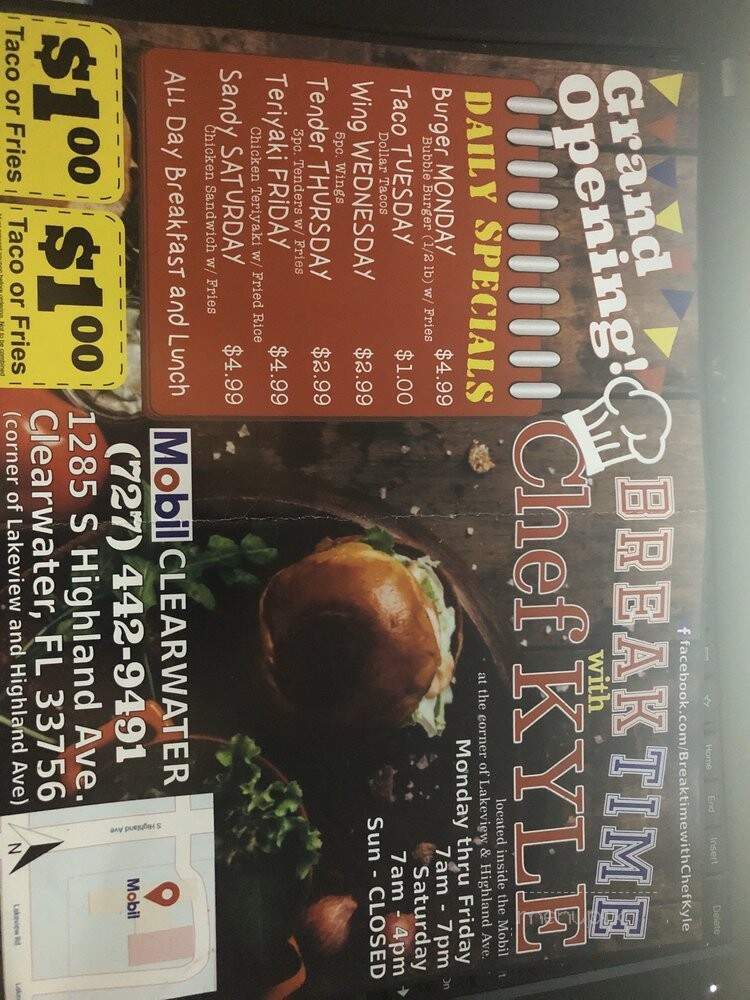 Breaktime With Chef Kyle - Clearwater, FL menu_pic