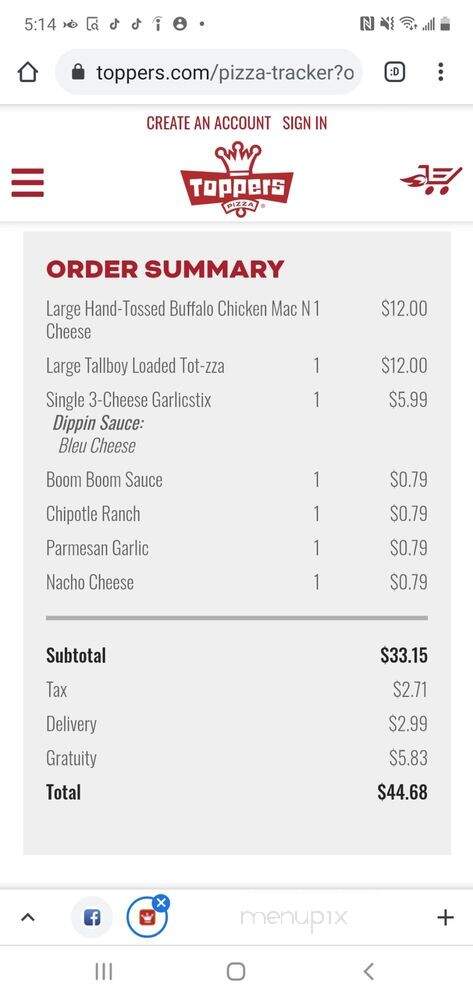 Toppers Pizza - Sioux Falls, SD menu_pic