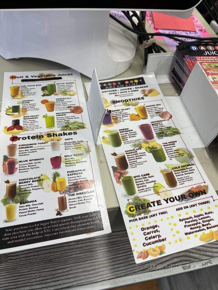 Daily Dose Juice Bar and Cafe - Brooklyn, NY menu_pic