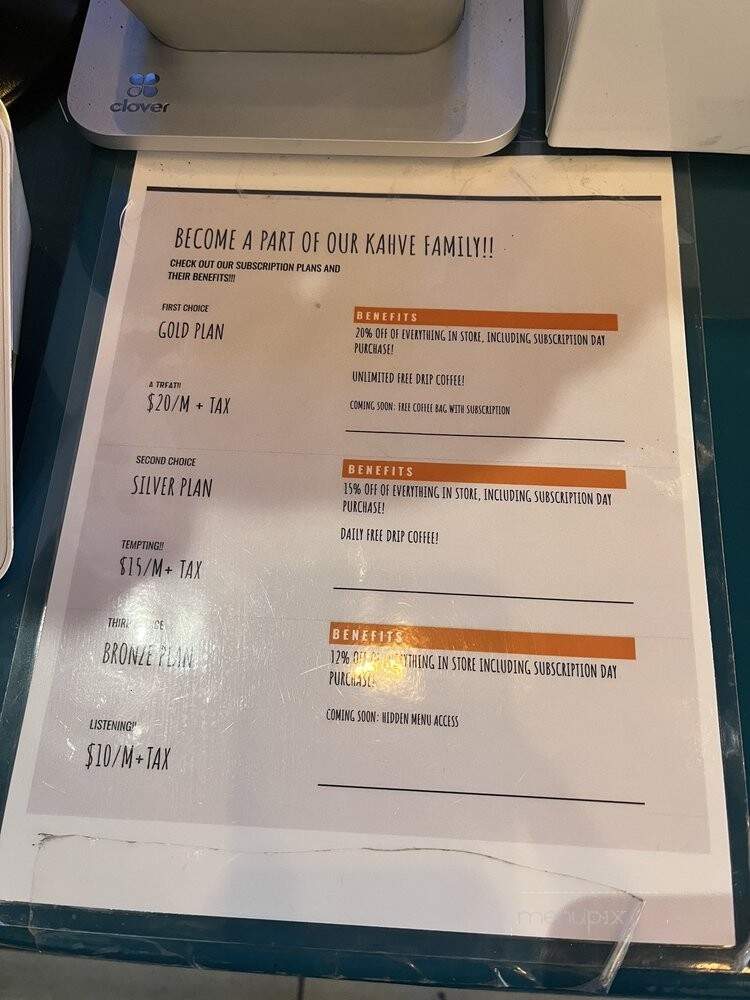 Kahve - Jacksonville, FL menu_pic