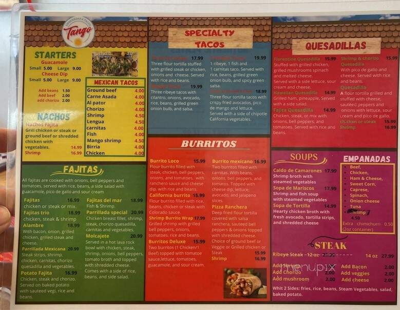 Tango Empanada Tacos - Ridgeland, MS menu_pic