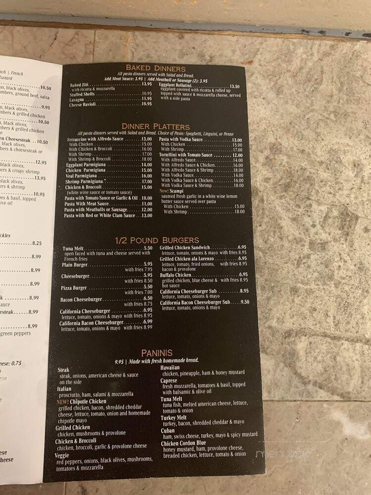 Lorenzos Pizza 2 - Allentown, PA menu_pic