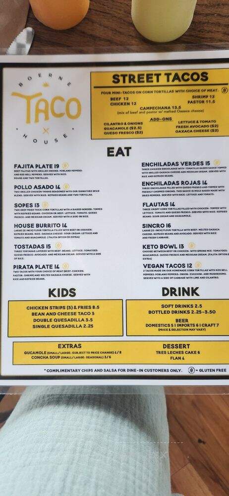 Boerne Taco House - Boerne, TX menu_pic