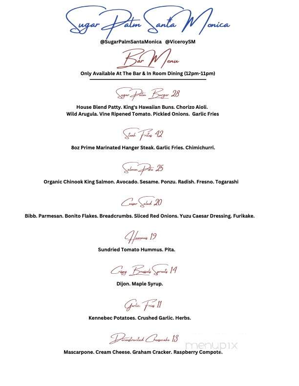 Sugar Palm Ocean Avenue - Santa Monica, CA menu_pic