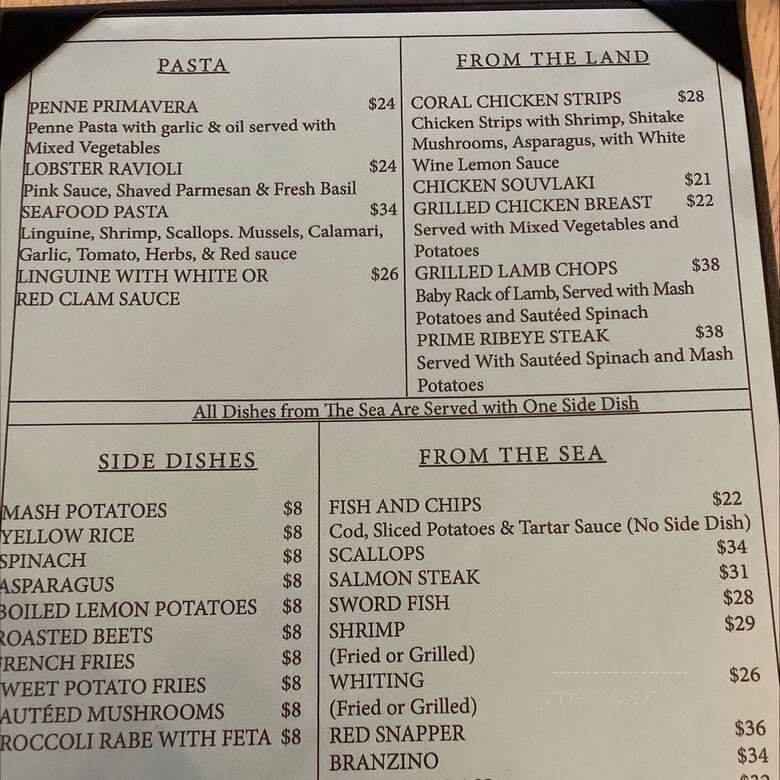 Coral Seafood Restaurant - Yorktown Heights, NY menu_pic