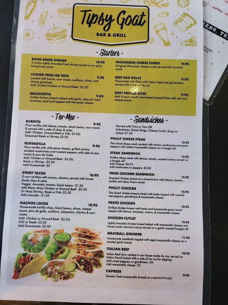 Tipsy Goat Bar & Grill - River Grove, IL menu_pic