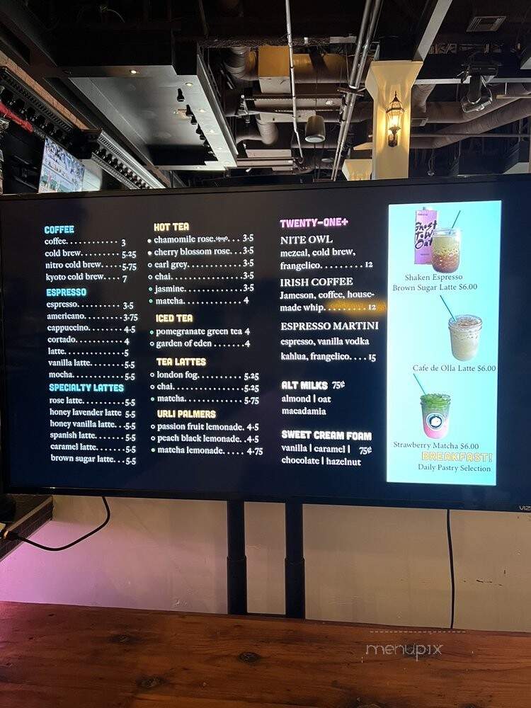 Urli Bird Coffee - Los Angeles, CA menu_pic