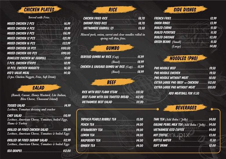 Nola Crawdat Restaurant - Destrehan, LA menu_pic