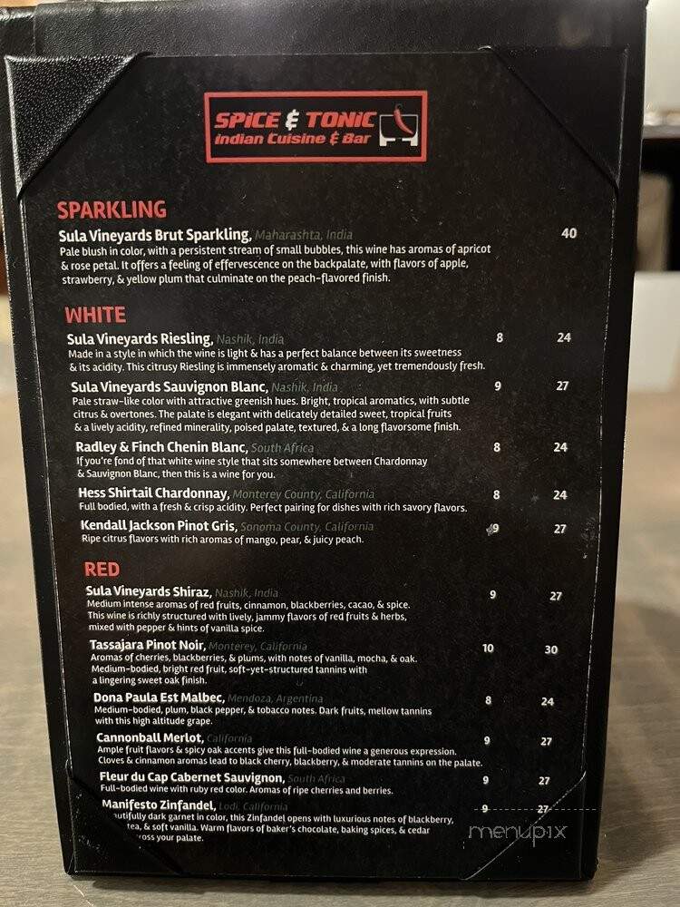 Spice & Tonic - Minneapolis, MN menu_pic